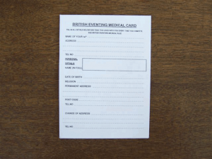 Paper Medical Card