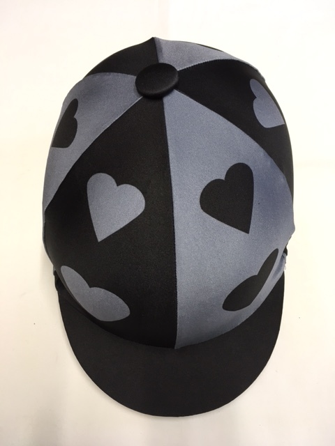 RS Lycra Hat Cover - quartered with Hearts