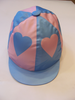 RS Satin Hat Cover - quartered with Hearts